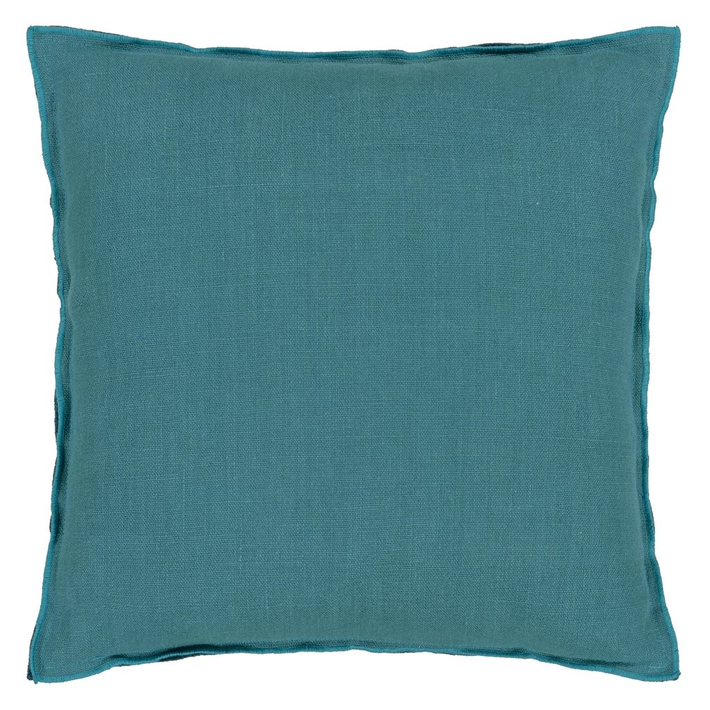 Cojín decorativo de lino Designers Guild Brera Lino Indian Ocean & Teal