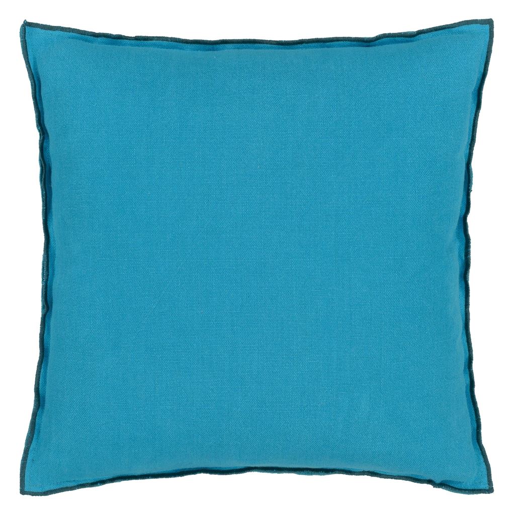 Cojín decorativo de lino Designers Guild Brera Lino Indian Ocean & Teal