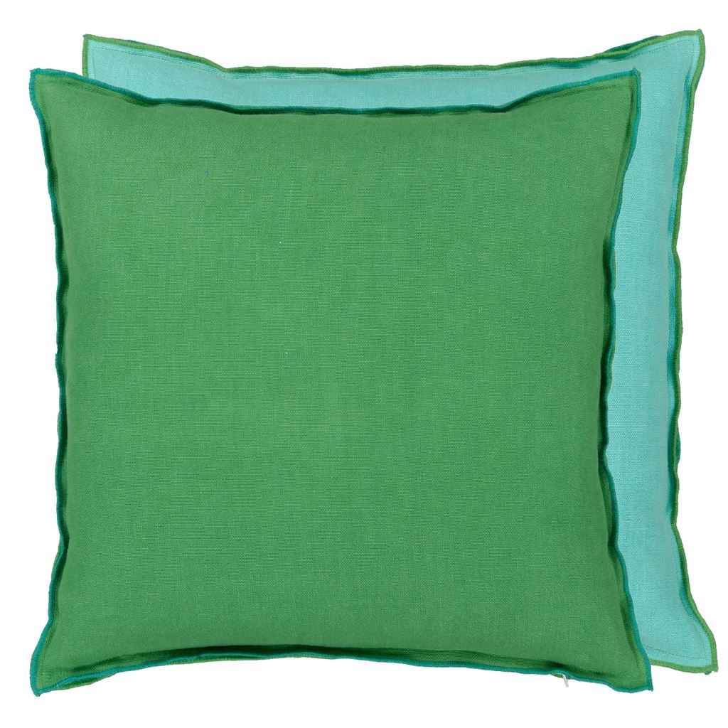 Brera Lino - Emerald & Capri - Cushion - 43x43cm