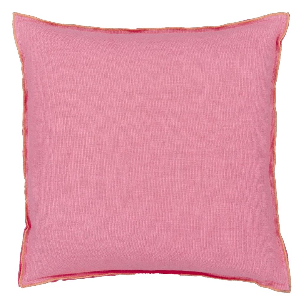 Cojín decorativo de lino hibisco y melocotón Brera Lino de Designers Guild