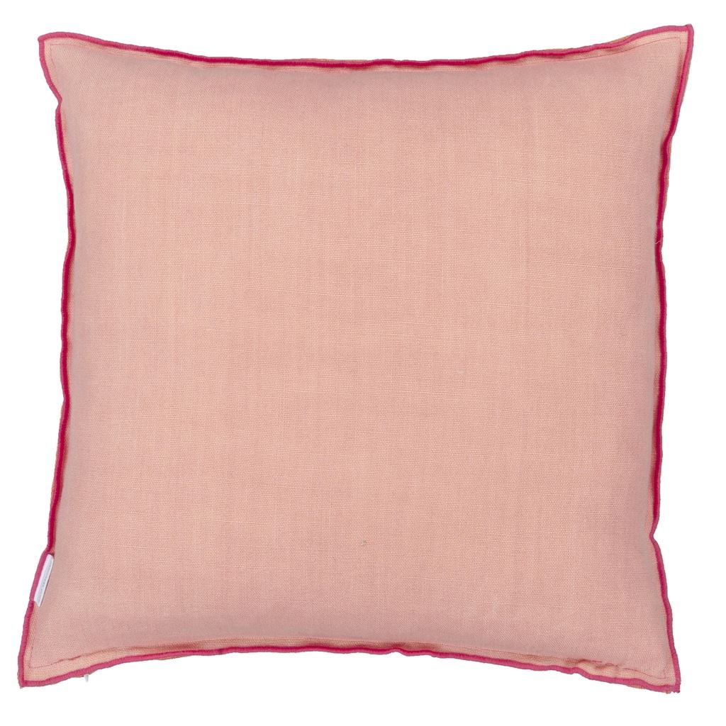 Cojín decorativo de lino hibisco y melocotón Brera Lino de Designers Guild
