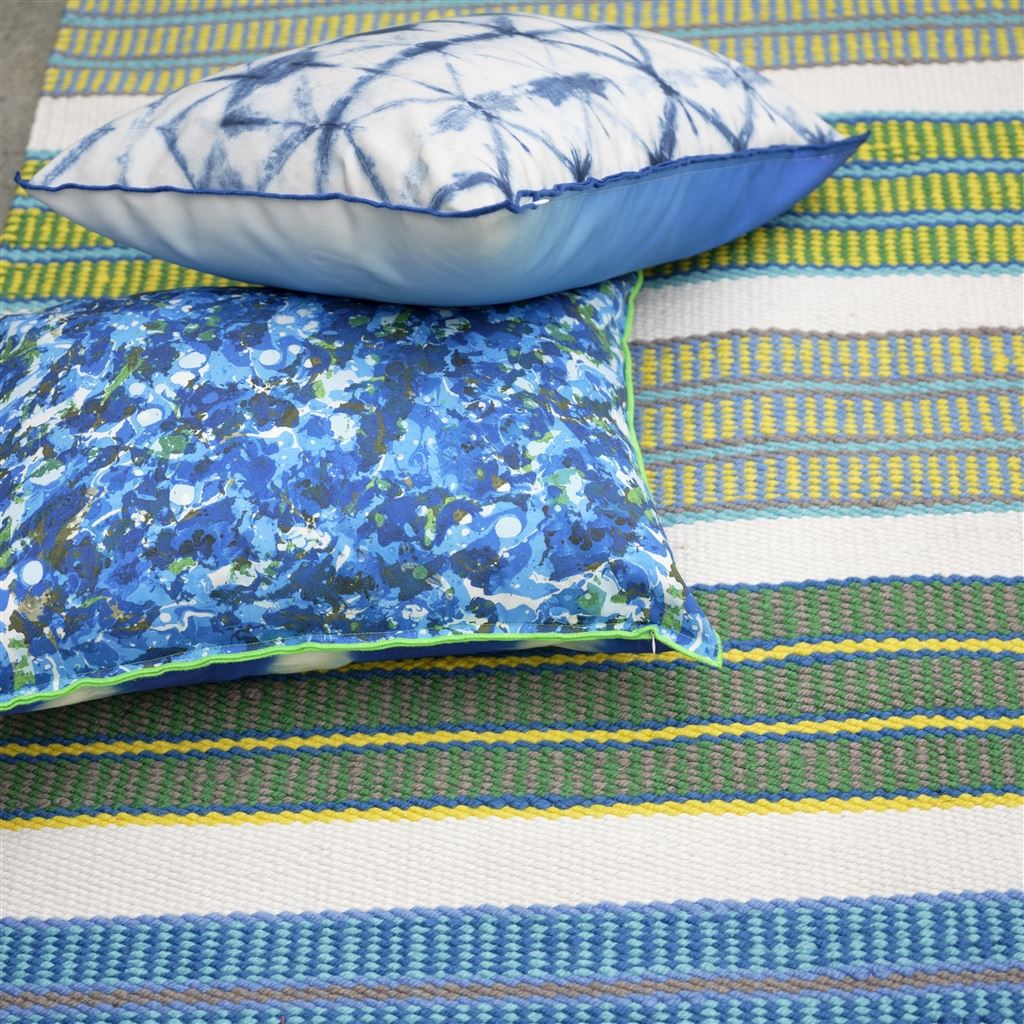 Designers Guild Mahakam Cobalt Outdoor Rug