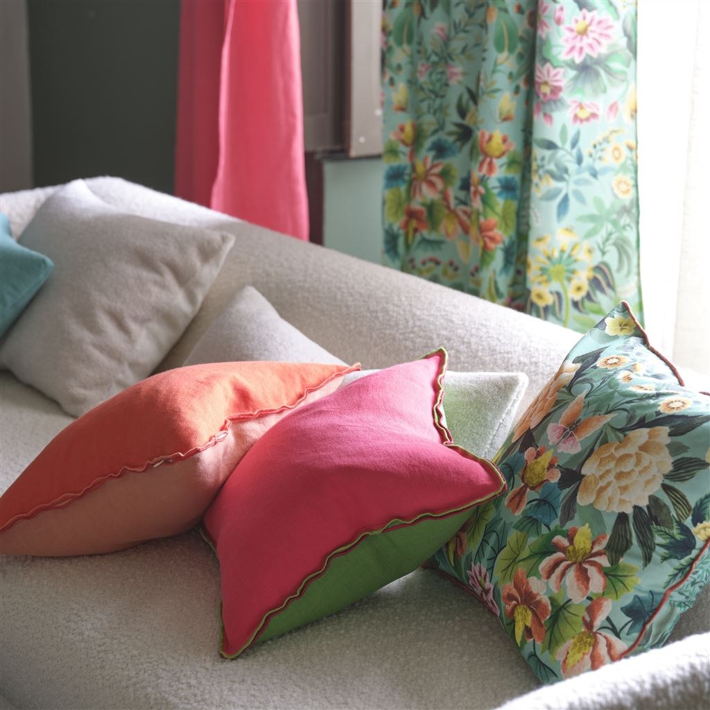 Designers Guild Brera Lino Cerise & Grass Decorative Pillow