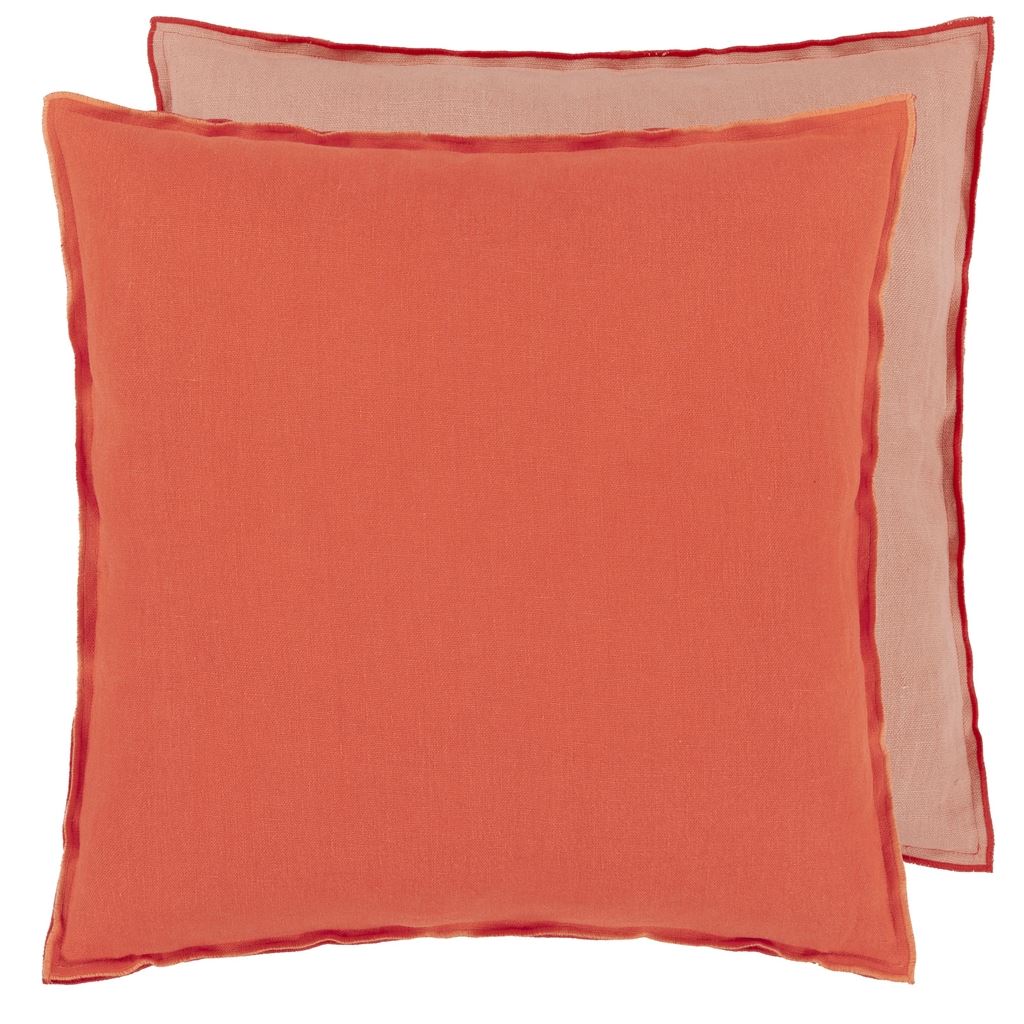 Brera Lino - Nasturtium & Papaya - Cushion - 55x55cm