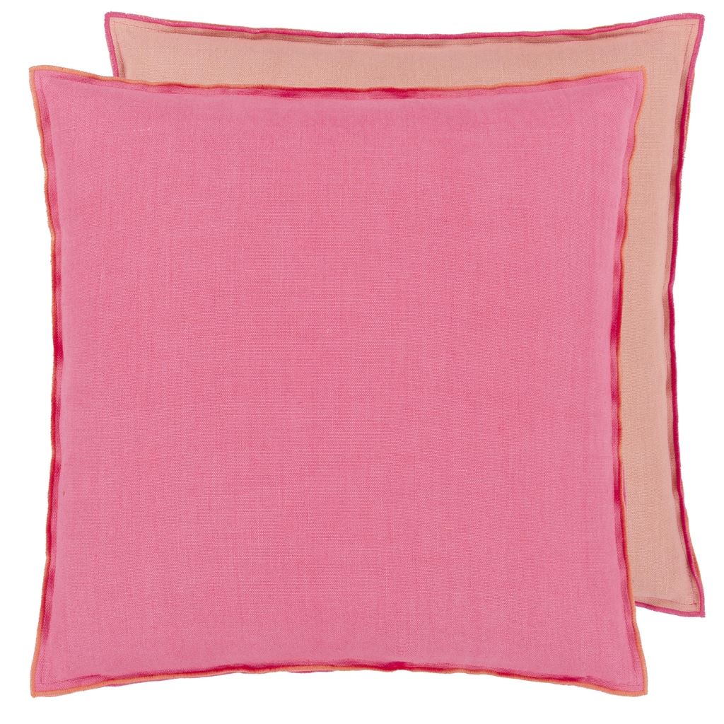 Brera Lino - Hibiscus & Peach - Cushion - 55x55cm
