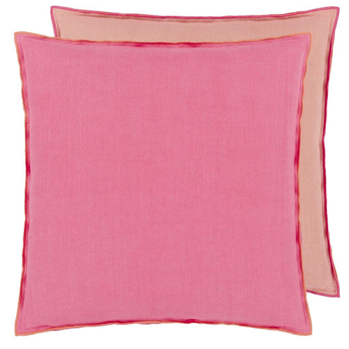 Brera Lino - Hibiscus & Peach - Cushion - 55x55cm