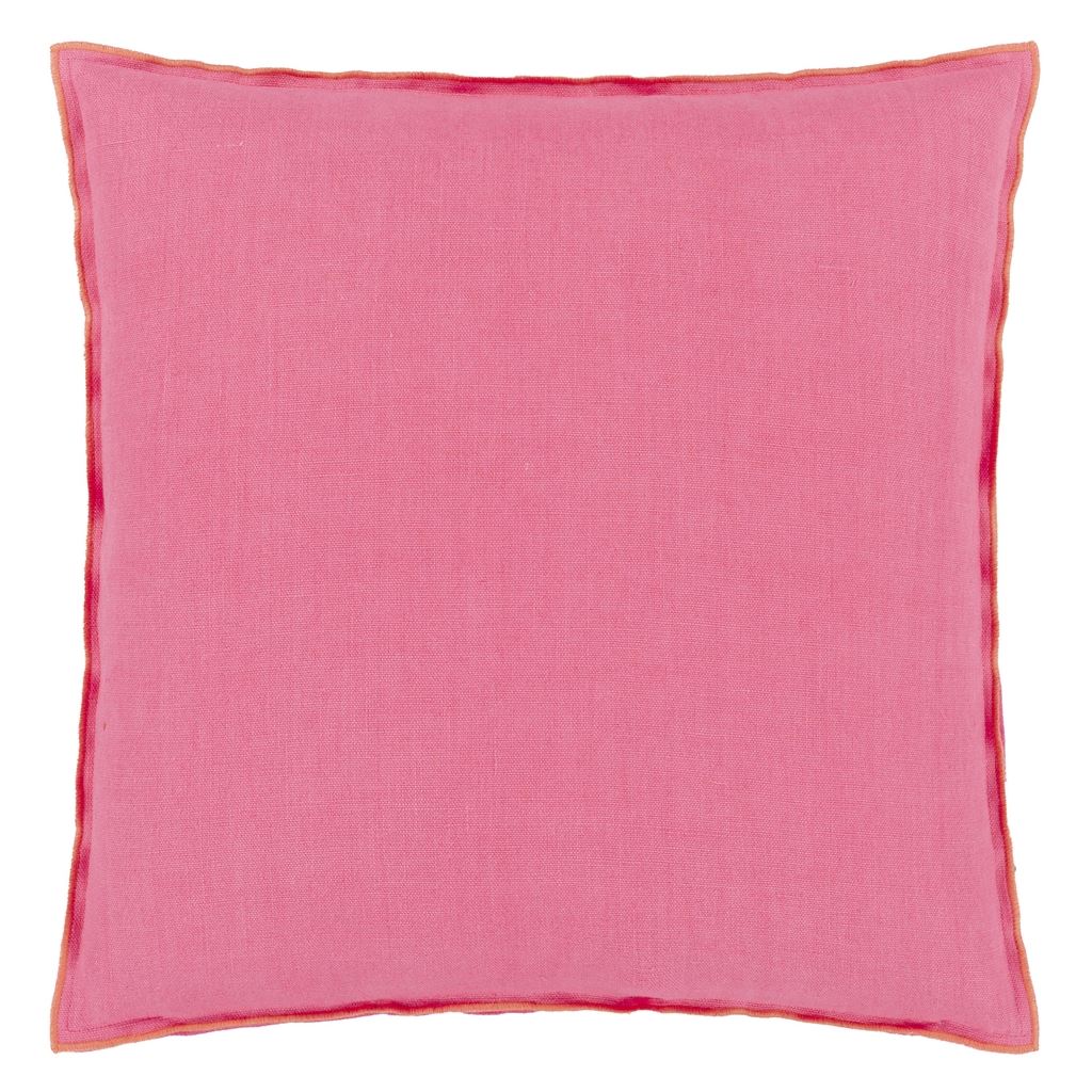 Designers Guild Brera Lino Hibiscus & Peach Linen Decorative Pillow