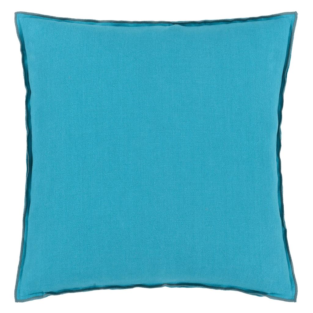 Cojín decorativo de lino Designers Guild Brera Lino Indian Ocean & Teal