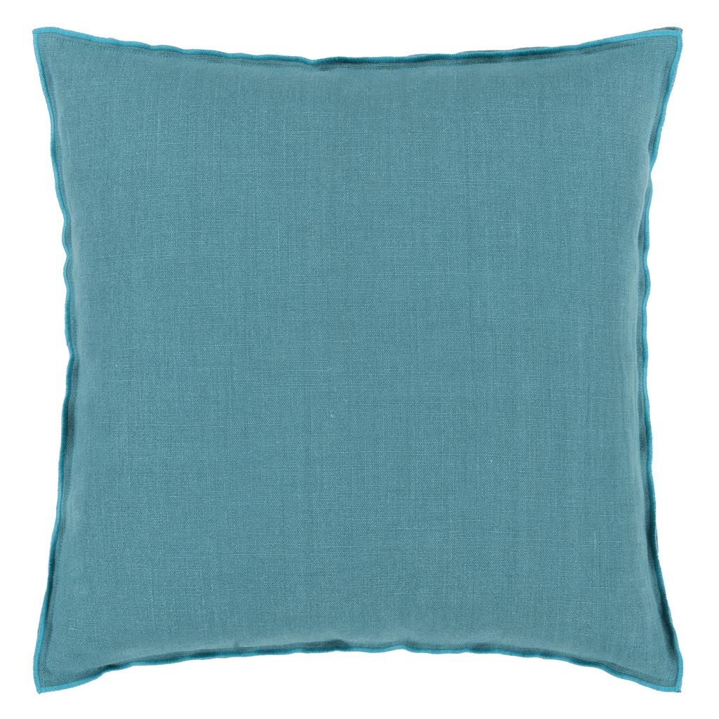 Cojín decorativo de lino Designers Guild Brera Lino Indian Ocean & Teal