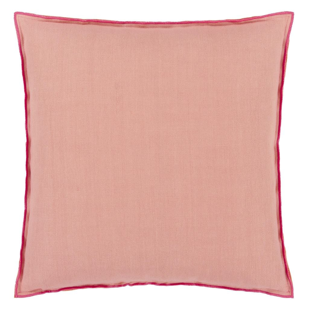 Cojín decorativo de lino hibisco y melocotón Brera Lino de Designers Guild