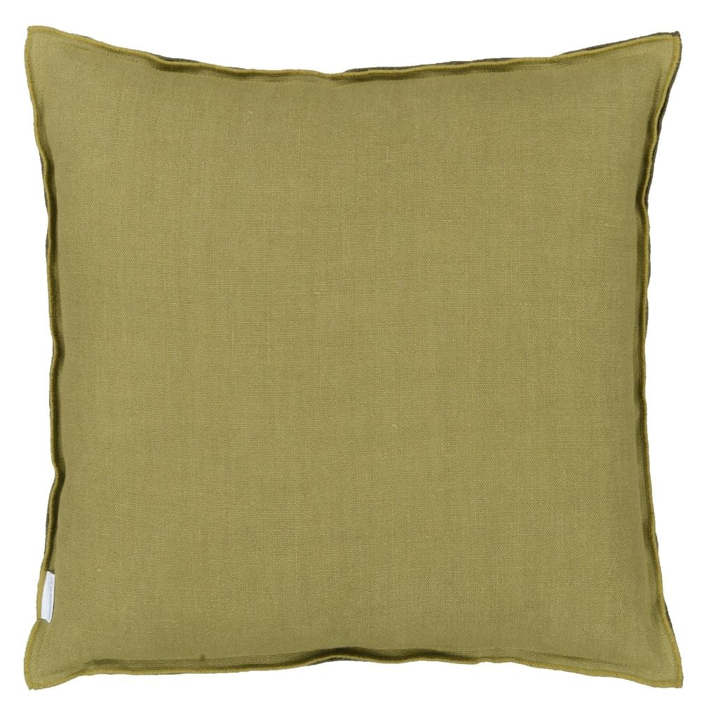 Designers Guild Brera Lino Lime & Moss Linen Decorative Pillow