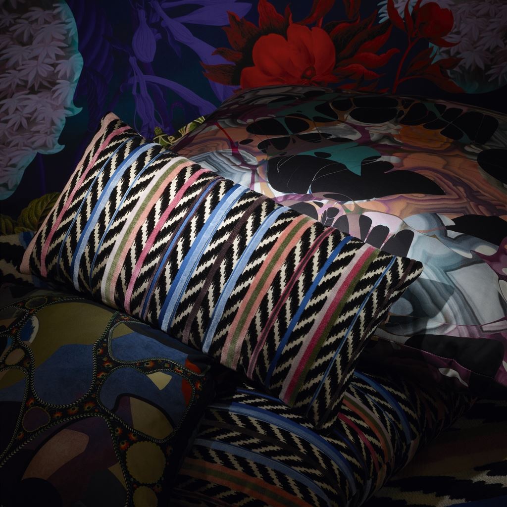 Cojín decorativo Jaipur Stripe Azur