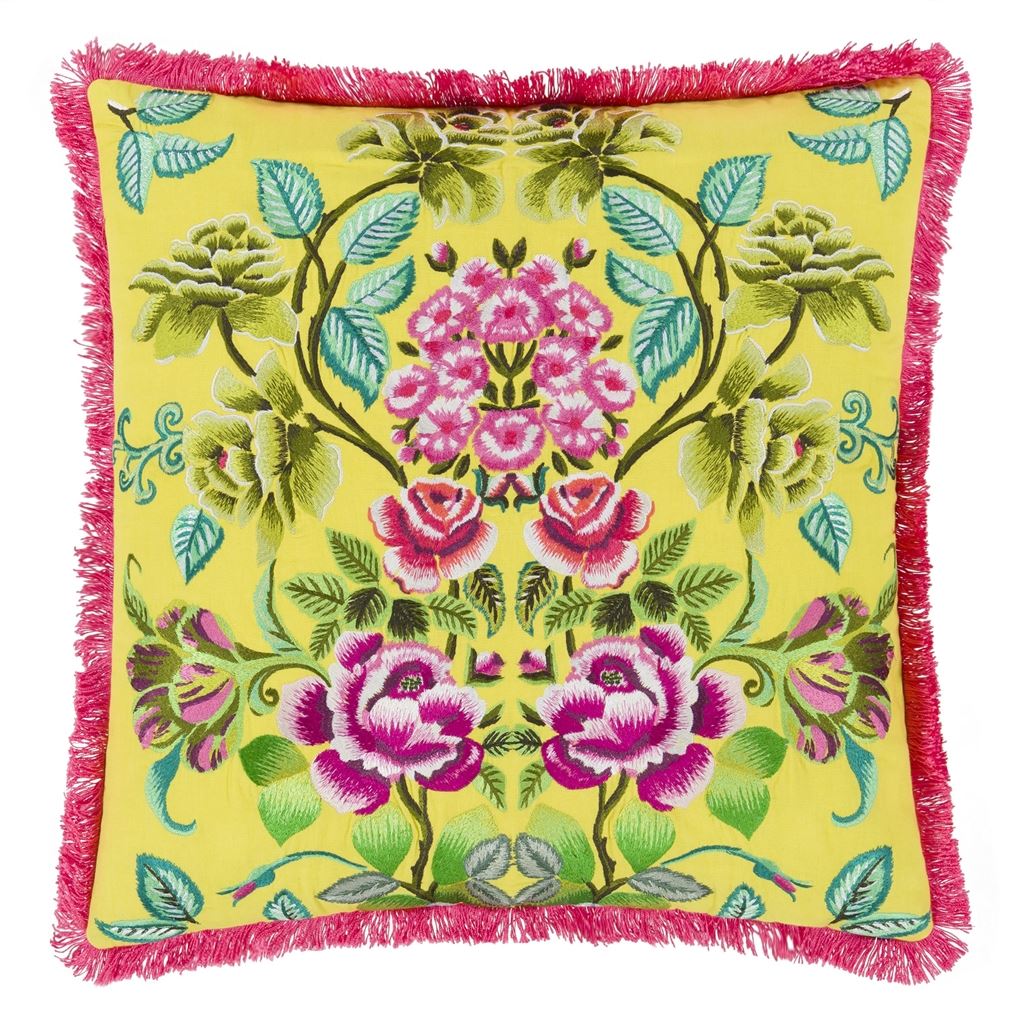 Cojín decorativo Eleonora Embroidered Alchemilla de algodón de Designers Guild