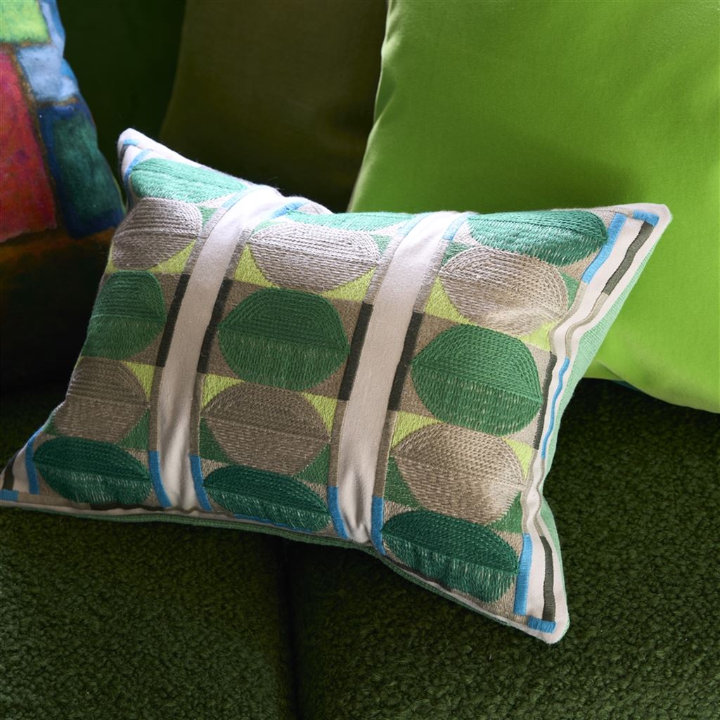 Designers Guild Kushime Emerald Cotton Decorative Pillow
