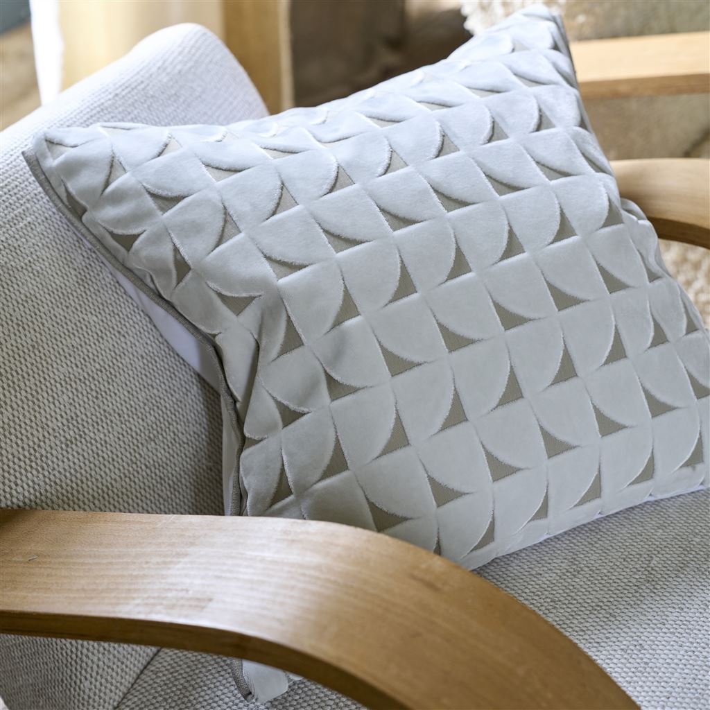 Designers Guild Marquise Chalk Velvet Decorative Pillow