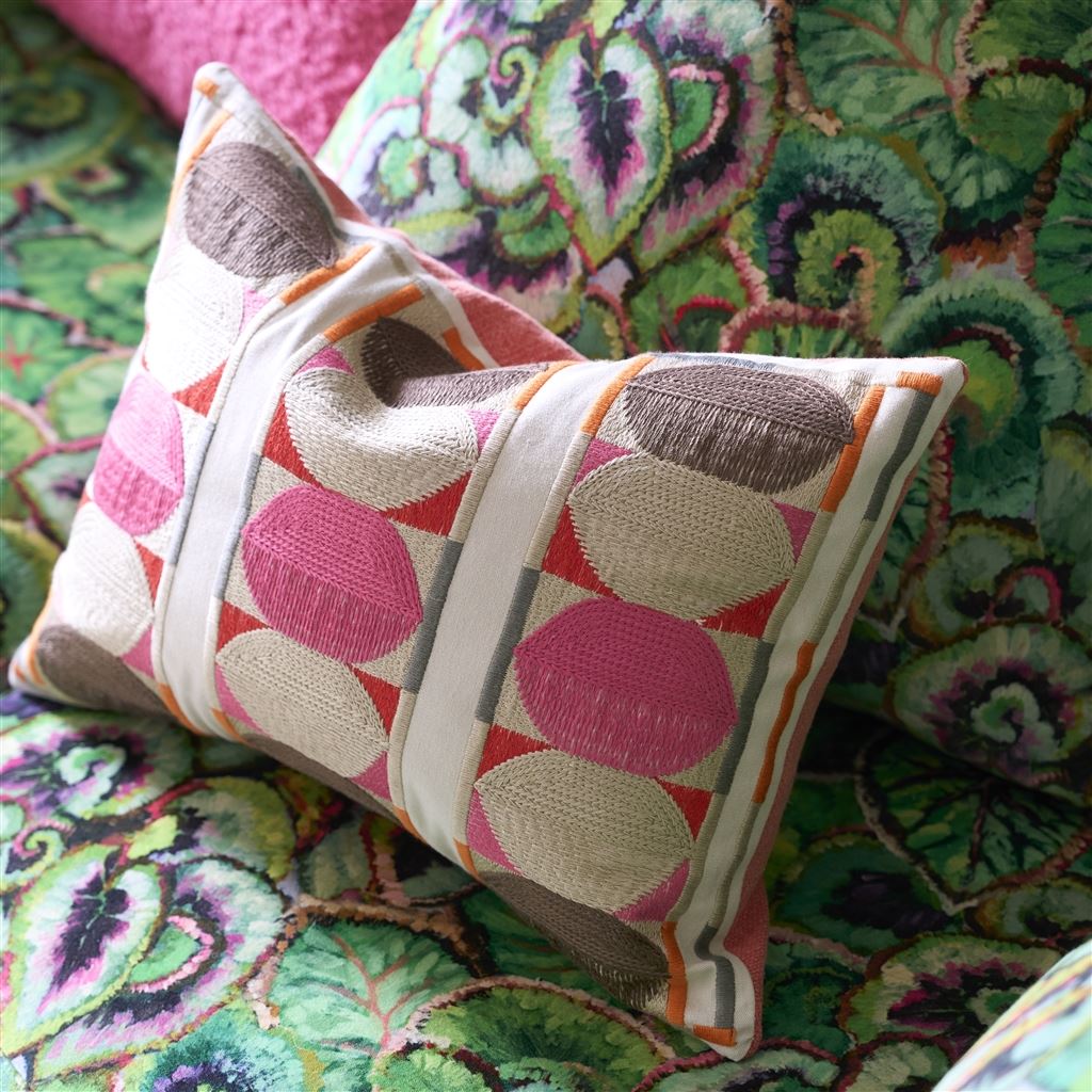 Designers Guild Kushime Fuchsia Cotton Decorative Pillow