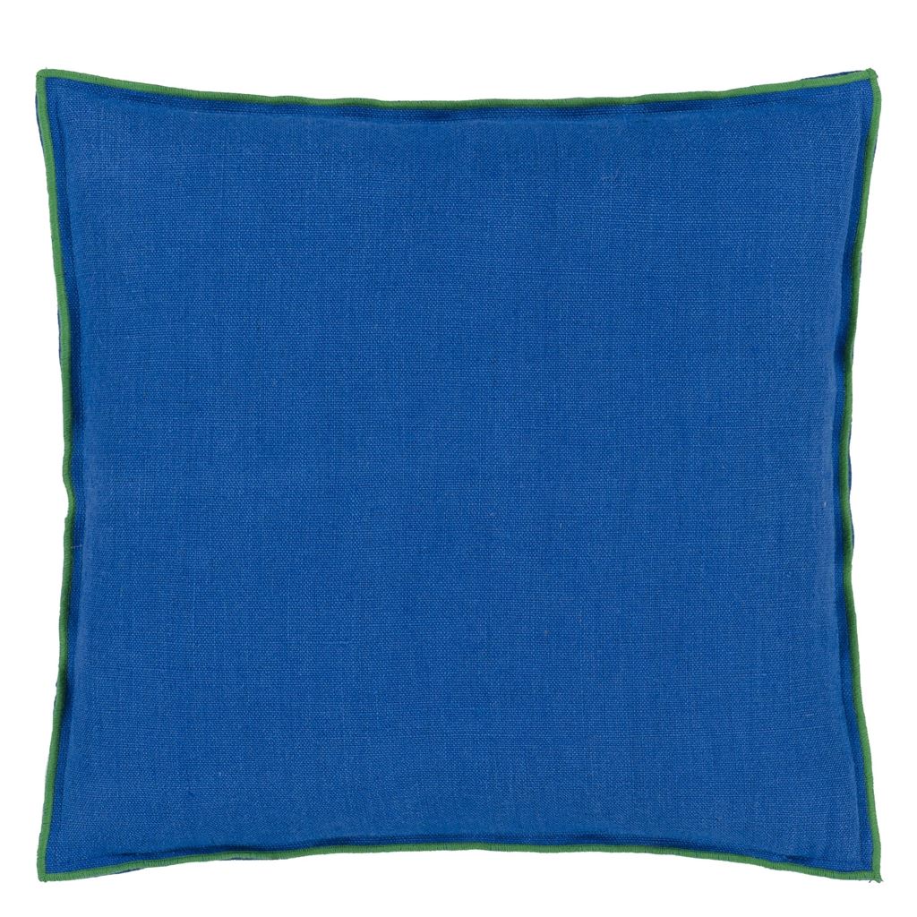 Designers Guild Brera Lino Lagoon & Emerald Linen Decorative Pillow