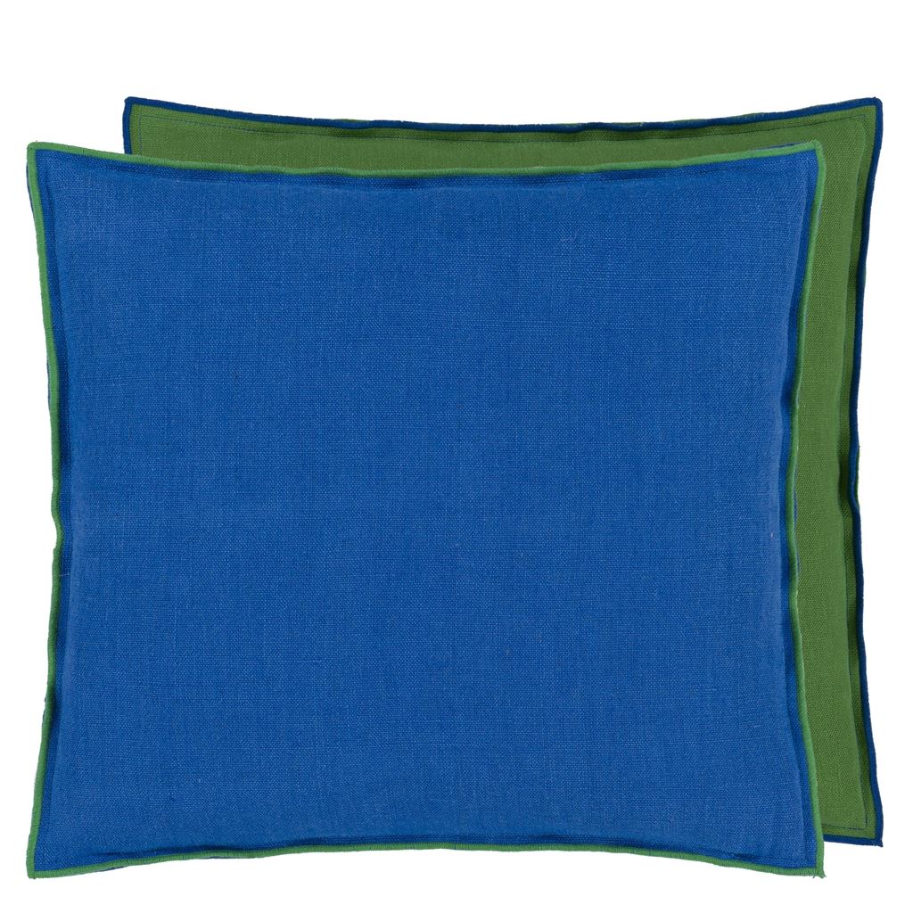 Brera Lino Lagoon & Emerald Cushion