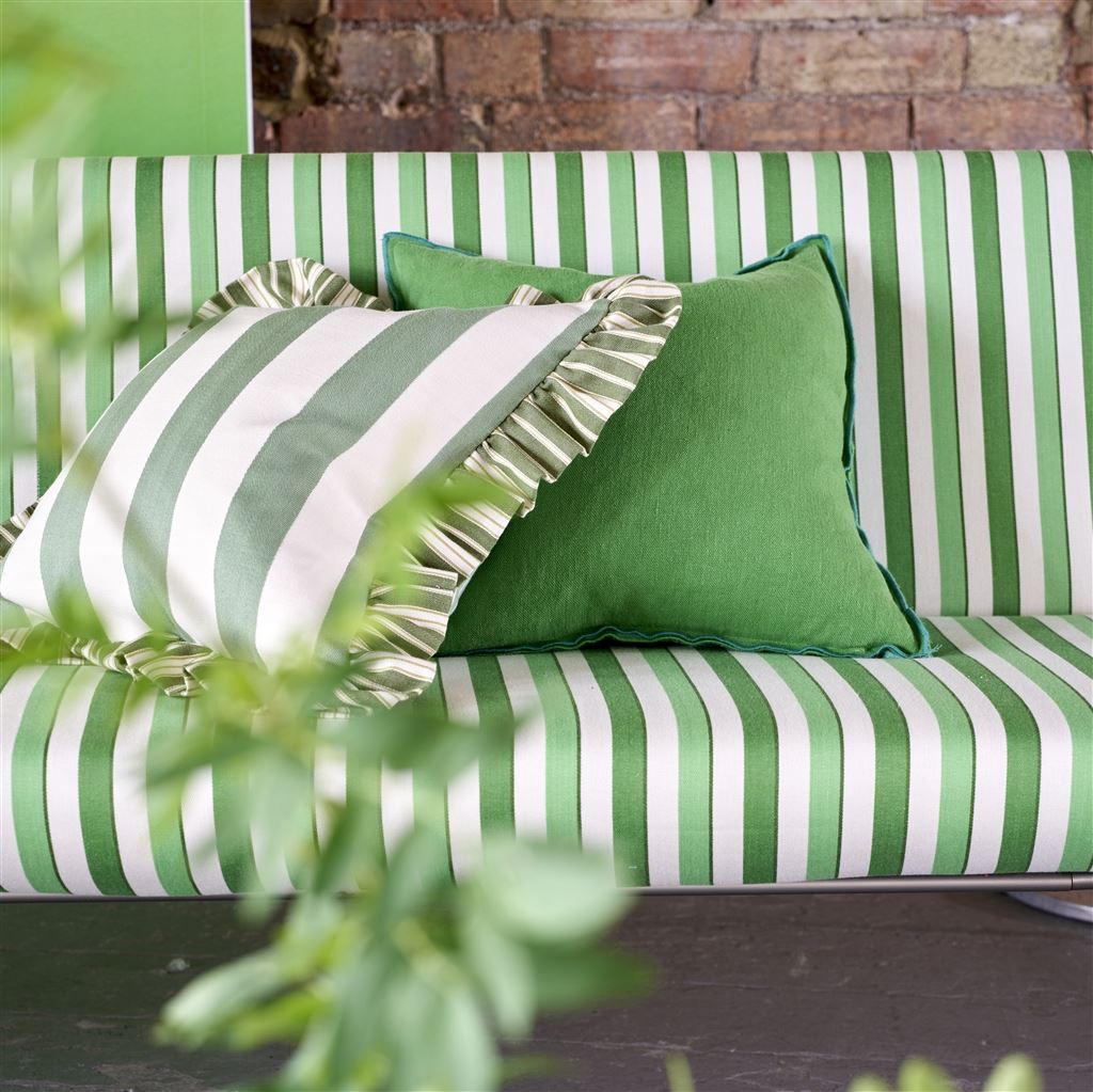 Designers Guild Brera Lino Emerald & Capri Linen Decorative Pillow