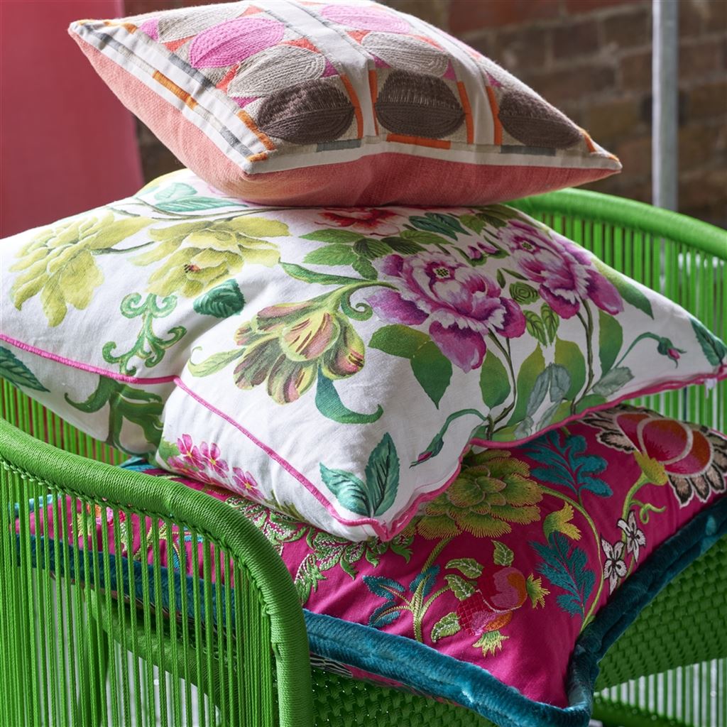 Designers Guild Eleonora Linen Fuchsia Decorative Pillow