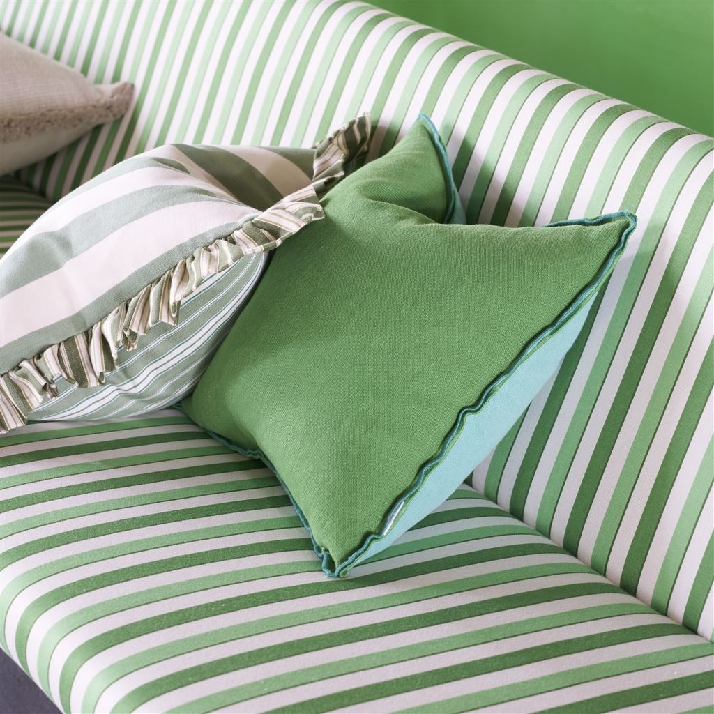 Designers Guild Brera Lino Emerald & Capri Linen Decorative Pillow