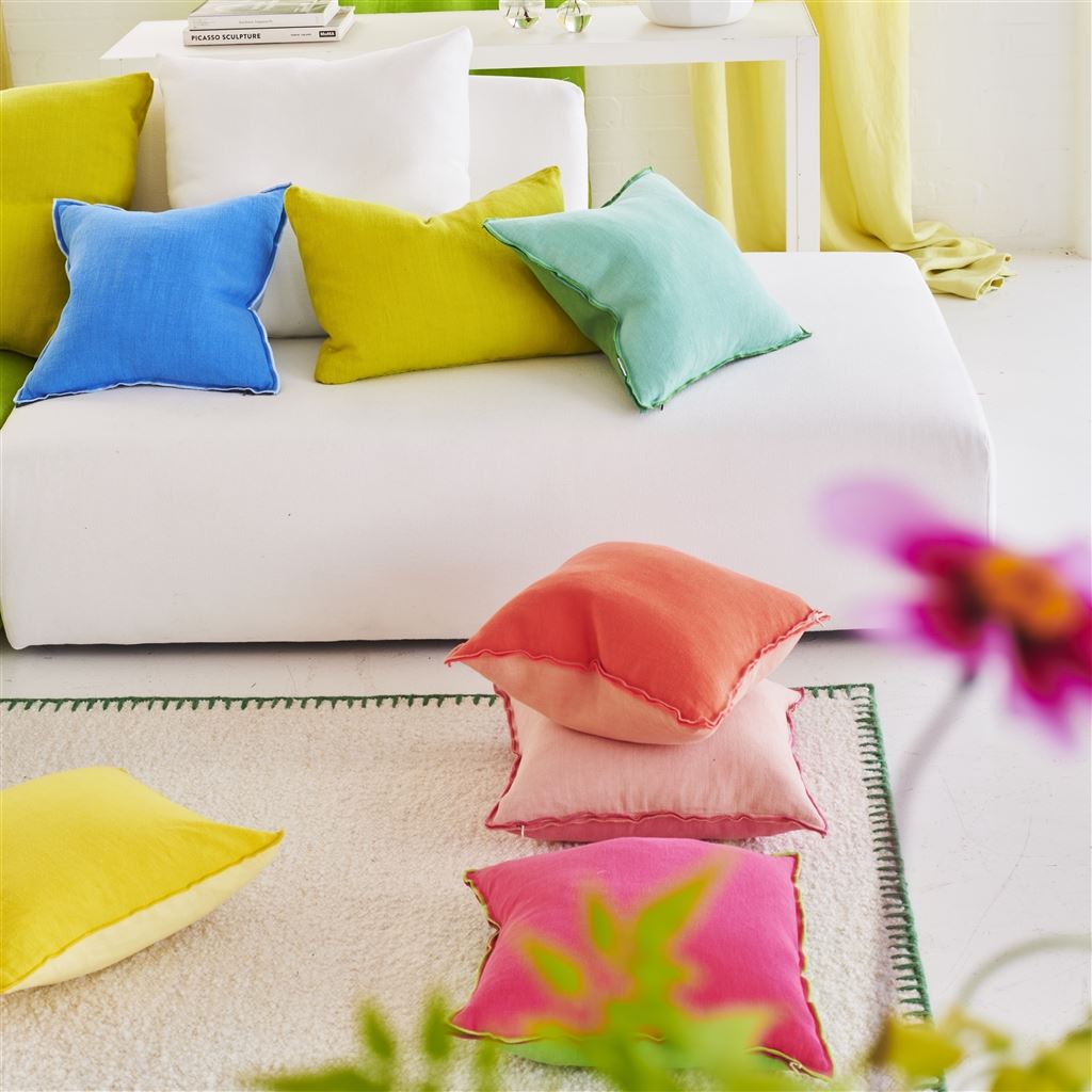 Designers Guild Brera Lino Nasturtium & Papaya Linen Decorative Pillow