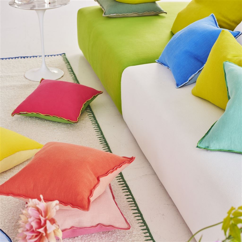 Designers Guild Brera Lino Cerise & Grass Decorative Pillow