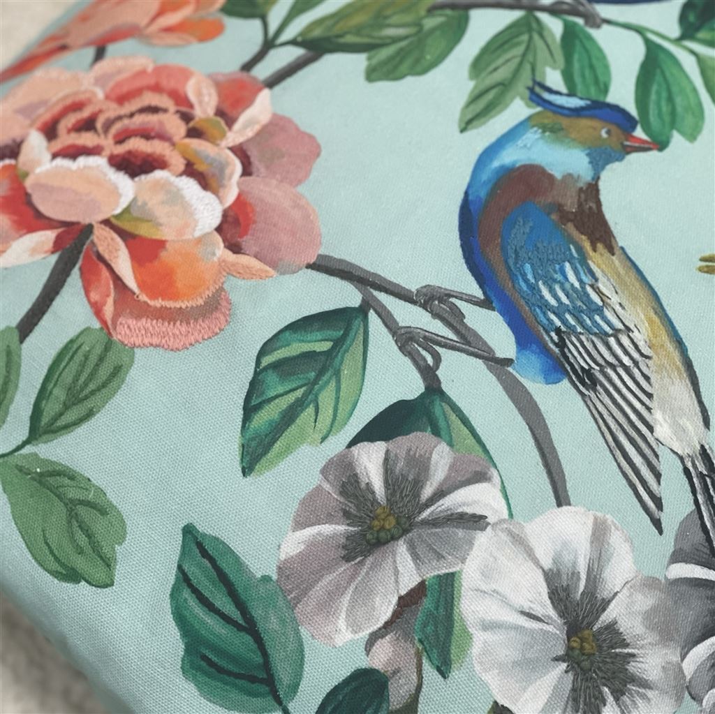 Designers Guild Miraflores Duck Egg Cotton Decorative Pillow