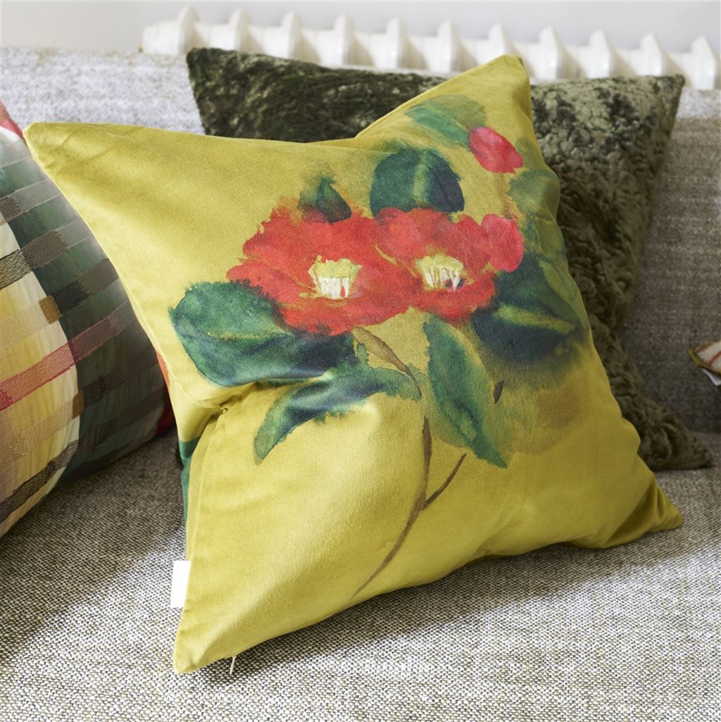 Designers Guild Camellia Velours Mimosa Decorative Pillow