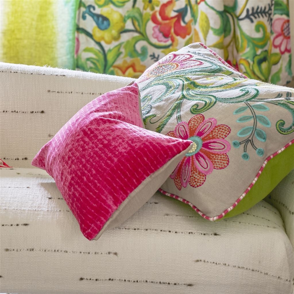 Designers Guild Mazarin Fuchsia Velvet Decorative Pillow