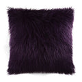 Llama Fur Pillow - Plum