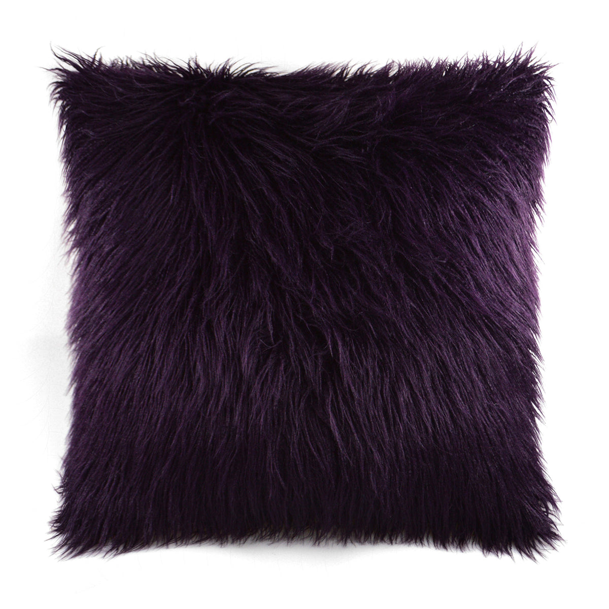 Llama Fur Pillow - Plum