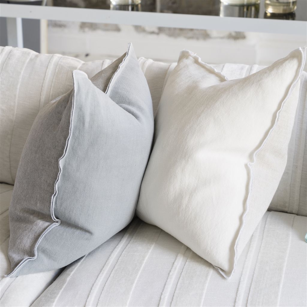 Designers Guild Brera Lino Alabaster Linen Decorative Pillow