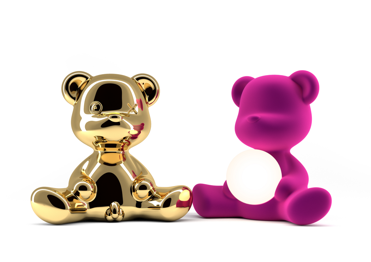 Lámpara LED Teddy Girl con acabado de terciopelo